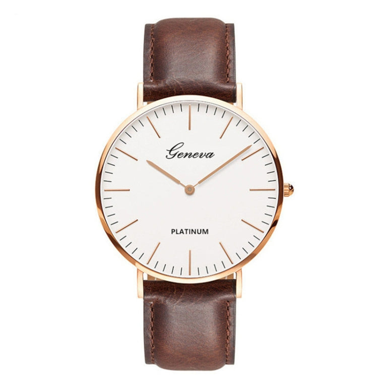 2 PCS Simple Ultra-thin Large Dial Two-pin Color Matching Nylon Canvas Belt Quartz Watch