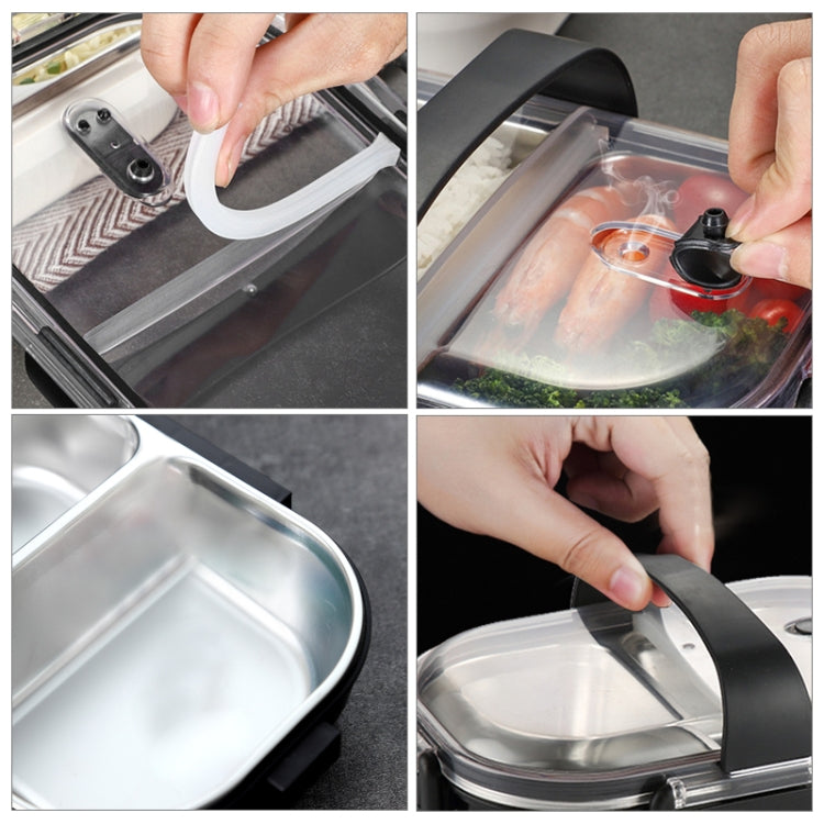 Portable Lunch Box For Kids School 304 Stainless Steel Box Kitchen Leak-proof Food Container Food Box(Black)