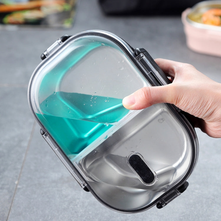 Portable Lunch Box For Kids School 304 Stainless Steel Box Kitchen Leak-proof Food Container Food Box(Black)
