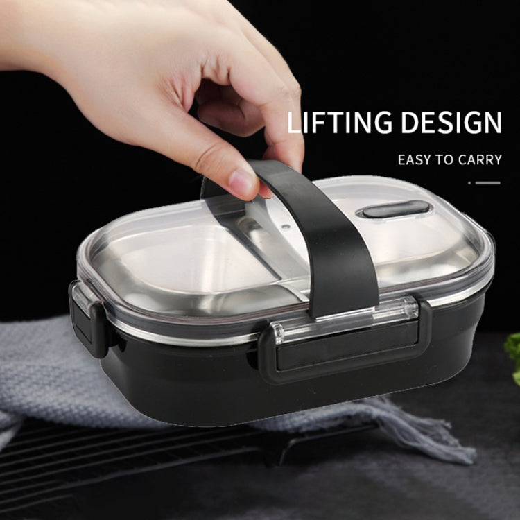 Portable Lunch Box For Kids School 304 Stainless Steel Box Kitchen Leak-proof Food Container Food Box(Black)