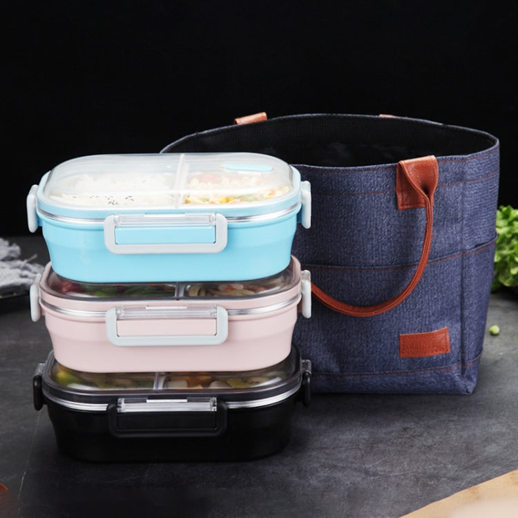 Portable Lunch Box For Kids School 304 Stainless Steel Box Kitchen Leak-proof Food Container Food Box(Black)