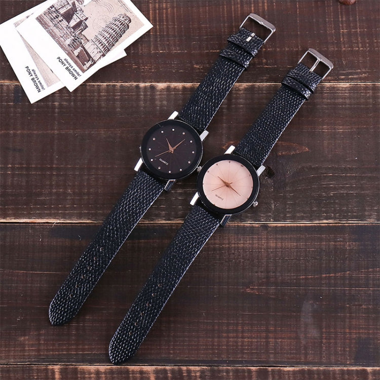 2 PCS Watch Casual Simple Quartz Clock for Women Leather Strap Wrist Watch
