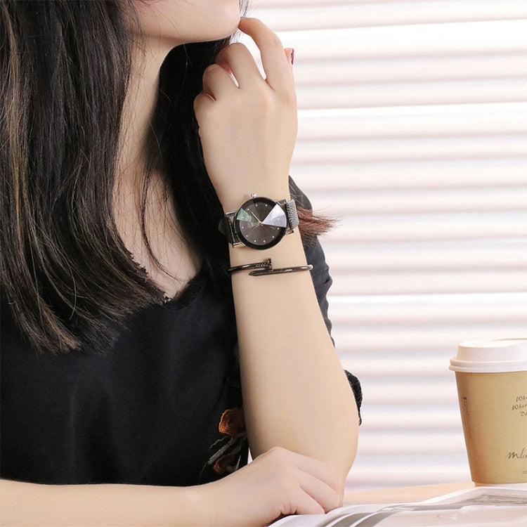2 PCS Watch Casual Simple Quartz Clock for Women Leather Strap Wrist Watch