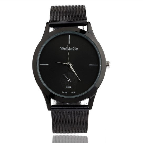 WoMaGe W0055 Fashion Alloy Belt Mesh Watch for Men / Women