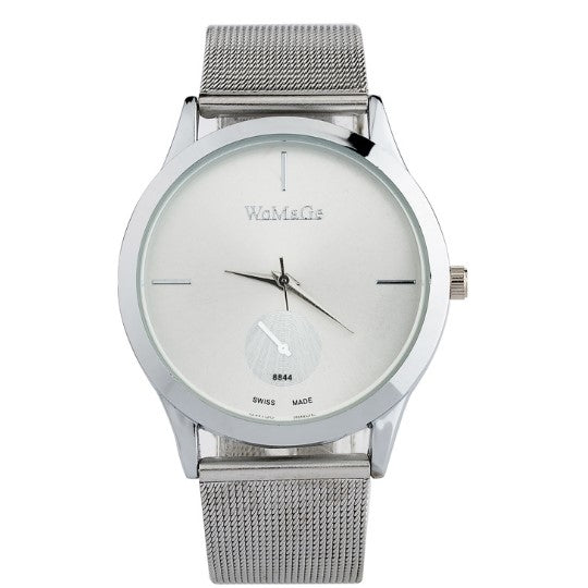 WoMaGe W0055 Fashion Alloy Belt Mesh Watch for Men / Women