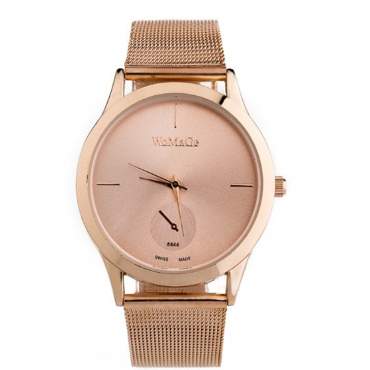 WoMaGe W0055 Fashion Alloy Belt Mesh Watch for Men / Women