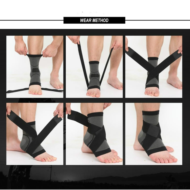 2 PCS 3D Weaving Elastic Nylon Strap Ankle Heel Protector Adjustable Ankle, Size:XL
