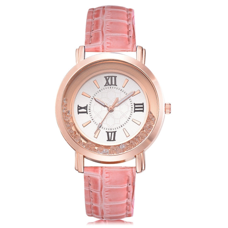 shshd Simple Rhinestone Rome Number Leather Belt Quartz Watch for Women