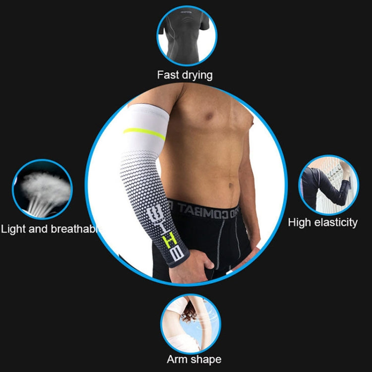 1 Pair Cool Men Cycling Running Bicycle UV Sun Protection Cuff Cover Protective Arm Sleeve Bike Sport Arm Warmers Sleeves, Size:L