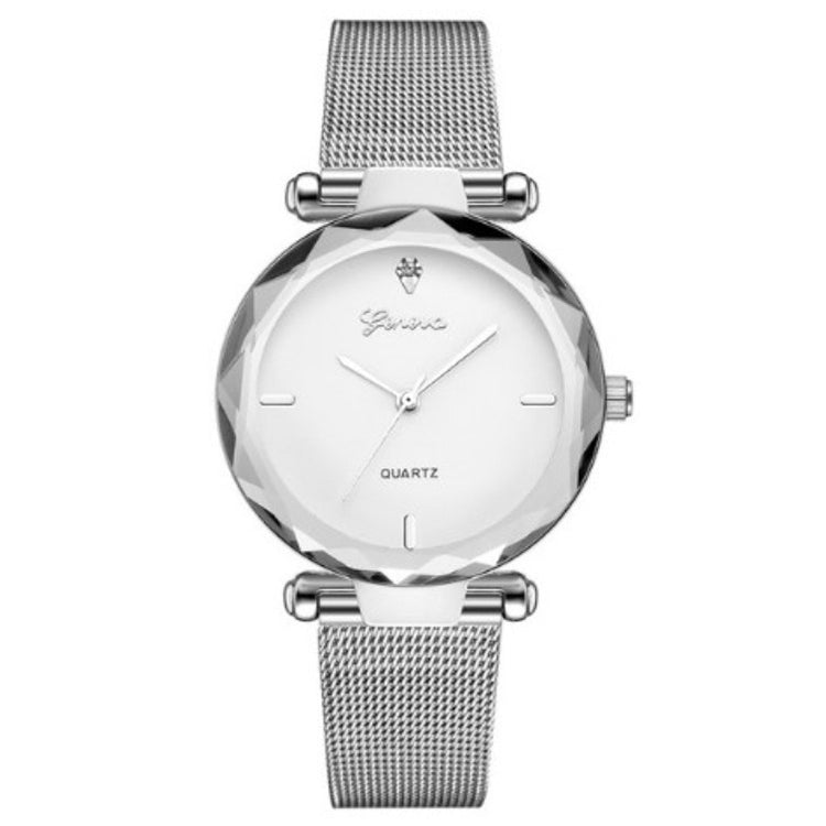 2 PCS Stainless Steel Analog Quartz Watch for Women
