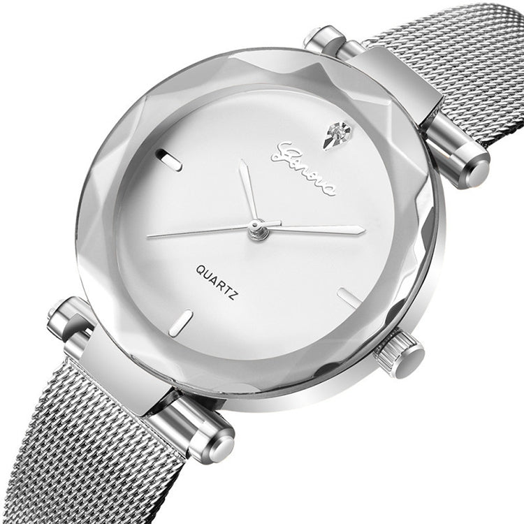 2 PCS Stainless Steel Analog Quartz Watch for Women