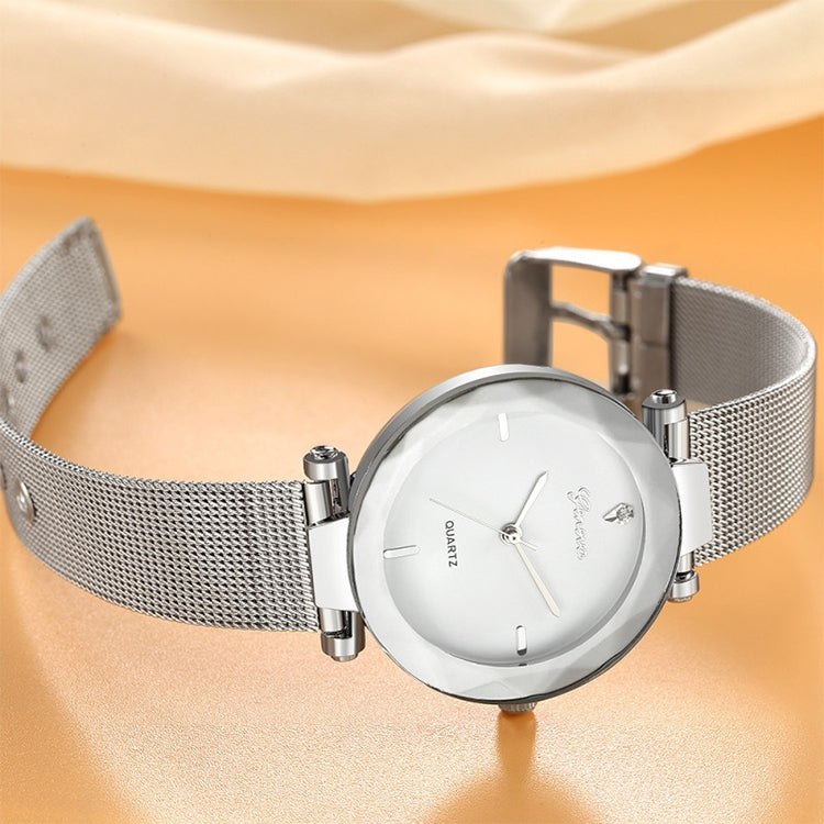 2 PCS Stainless Steel Analog Quartz Watch for Women