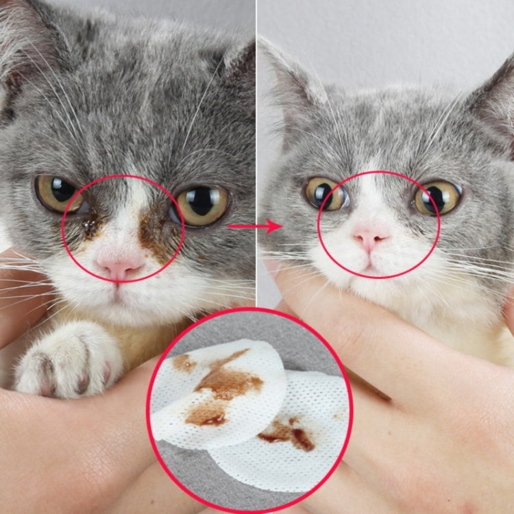 100PCS/Set Pet Eye Wet Wipes Cat Dog Tear Stain Remover Gentle Non-intivating Cleaning Wipes Grooming Cleaning Paper Towels