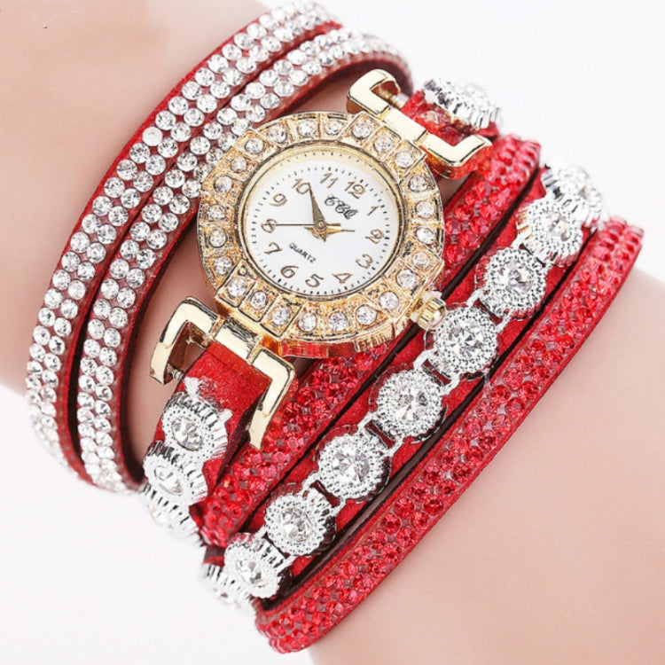 2 PCS Small Dial Diamond-plated Winding Bracelet Quartz Watch