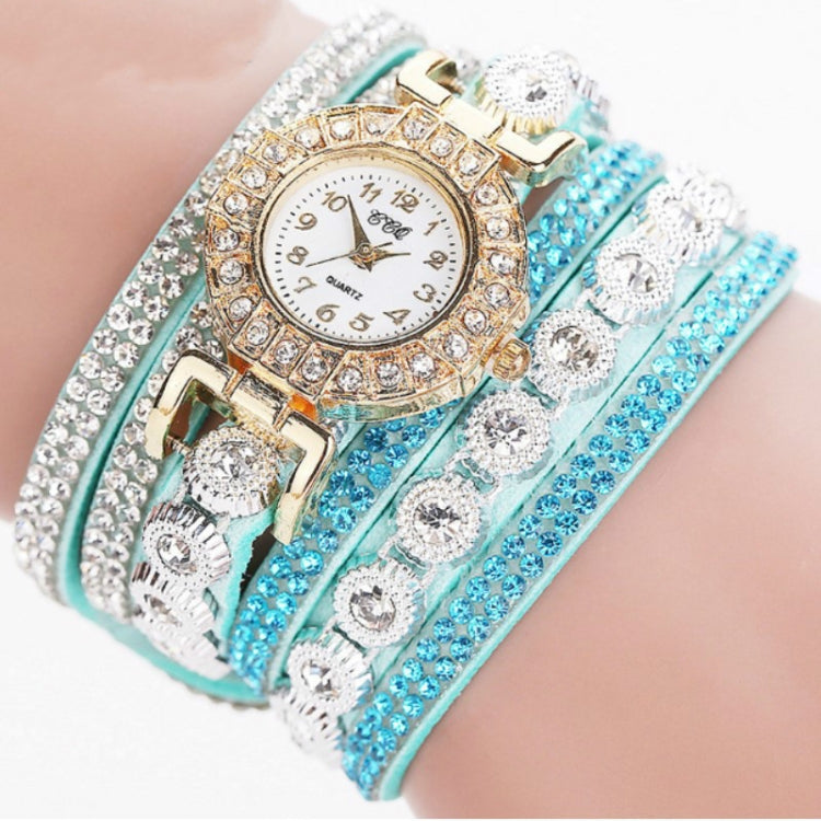 2 PCS Small Dial Diamond-plated Winding Bracelet Quartz Watch