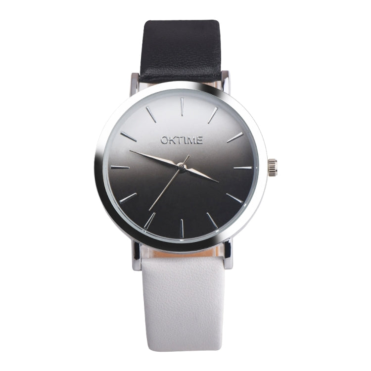 OKTIME WOK13402 2 PCS Retro Gradient Color Design Leather Belt Quartz Watch for Men / Women