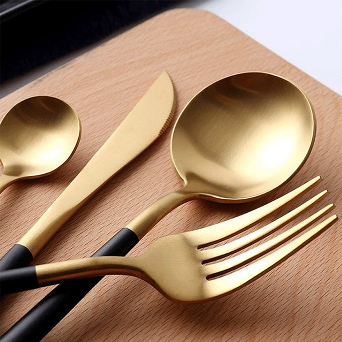 Stainless Steel Cutlery Knives Forks Spoons Western Kitchen Dinnerware Home Party Tableware Set