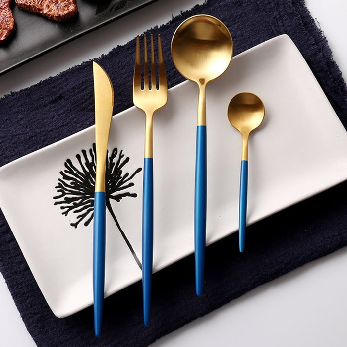 Stainless Steel Cutlery Knives Forks Spoons Western Kitchen Dinnerware Home Party Tableware Set