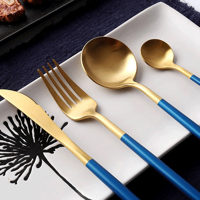 Stainless Steel Cutlery Knives Forks Spoons Western Kitchen Dinnerware Home Party Tableware Set