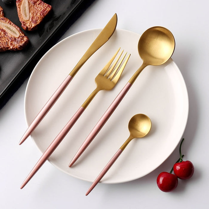 Stainless Steel Cutlery Knives Forks Spoons Western Kitchen Dinnerware Home Party Tableware Set