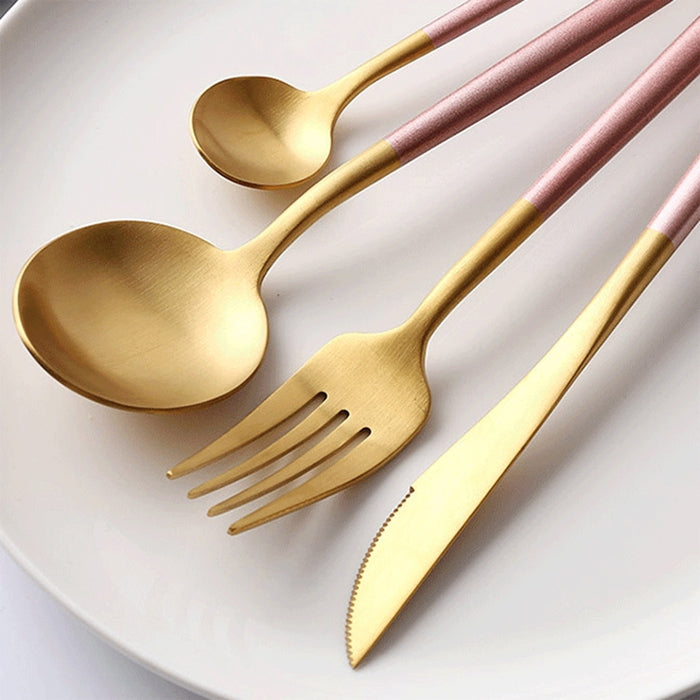 Stainless Steel Cutlery Knives Forks Spoons Western Kitchen Dinnerware Home Party Tableware Set