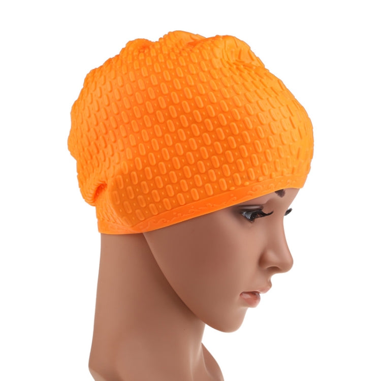 2 PCS Silicone Waterproof Swimming Caps Protect Ears Long Hair Sports Swimming Cap for Adults