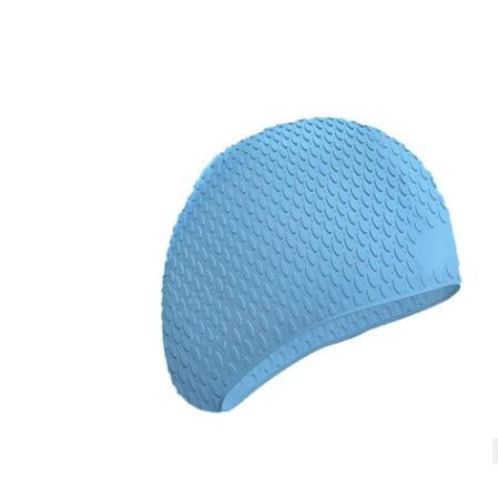 2 PCS Silicone Waterproof Swimming Caps Protect Ears Long Hair Sports Swimming Cap for Adults