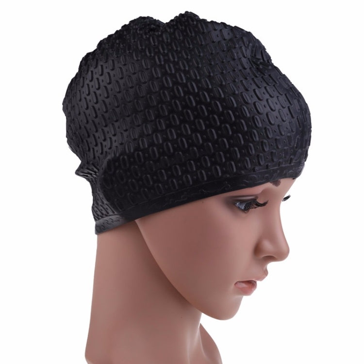 2 PCS Silicone Waterproof Swimming Caps Protect Ears Long Hair Sports Swimming Cap for Adults