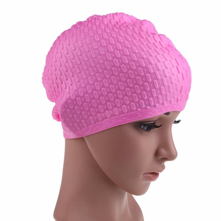 2 PCS Silicone Waterproof Swimming Caps Protect Ears Long Hair Sports Swimming Cap for Adults