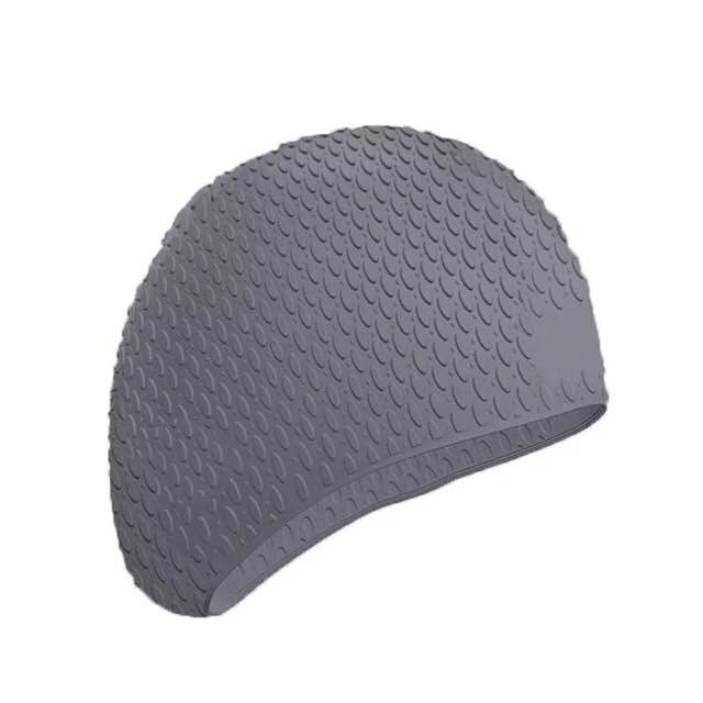 2 PCS Silicone Waterproof Swimming Caps Protect Ears Long Hair Sports Swimming Cap for Adults