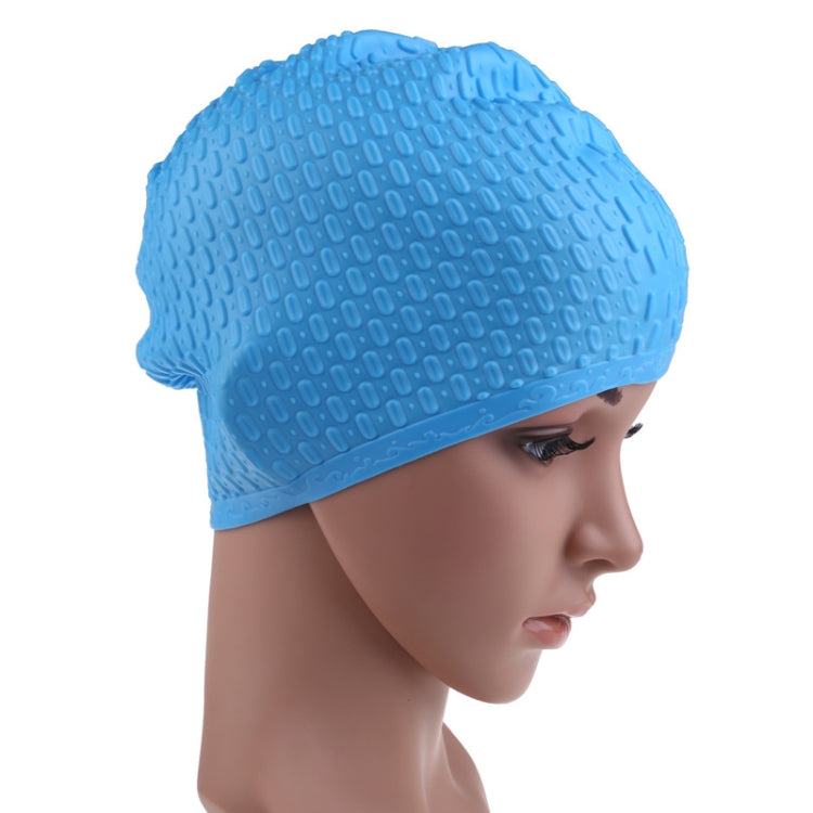 2 PCS Silicone Waterproof Swimming Caps Protect Ears Long Hair Sports Swimming Cap for Adults