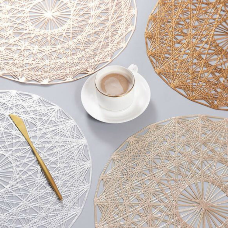 2 PCS Round PVC Insulated Placemat Creative Hollow Household Table Decoration, Size: 38cm