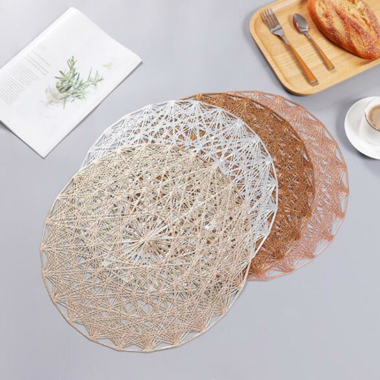 2 PCS Round PVC Insulated Placemat Creative Hollow Household Table Decoration, Size: 38cm