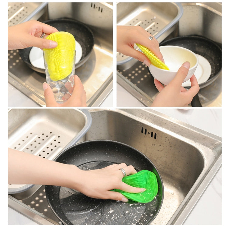 3 PCS Magic Cleaning Brushes Soft Silicone Dish Bowl Pot Pan Cleaning Sponges, Color: Purple
