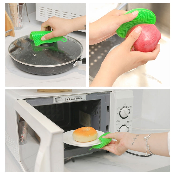3 PCS Magic Cleaning Brushes Soft Silicone Dish Bowl Pot Pan Cleaning Sponges, Color: Purple