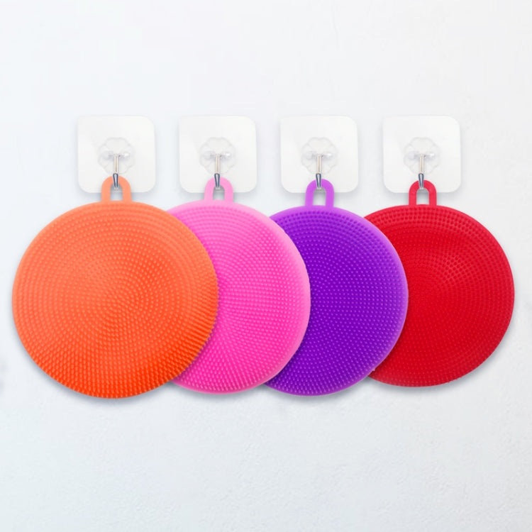 3 PCS Magic Cleaning Brushes Soft Silicone Dish Bowl Pot Pan Cleaning Sponges, Color: Purple