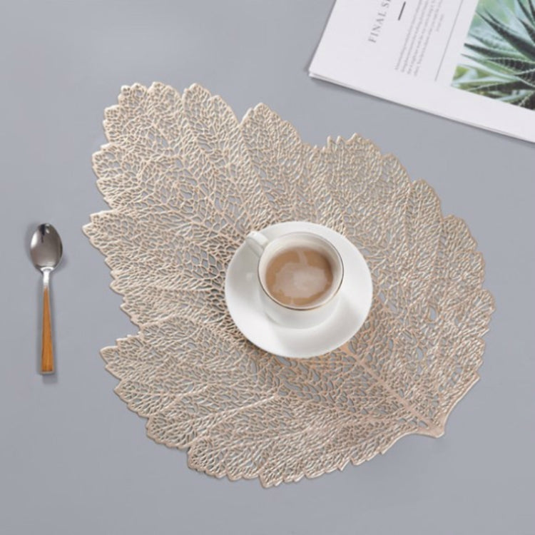 2 PCS Leaf PVC Heat Resistant Placemat Drink Glass Coaster, Size: 37x47cm
