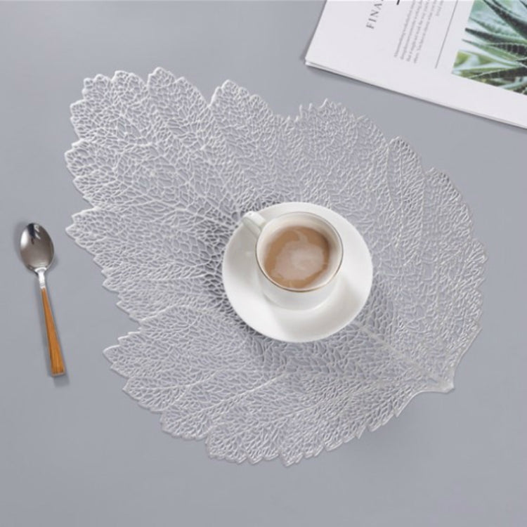 2 PCS Leaf PVC Heat Resistant Placemat Drink Glass Coaster, Size: 37x47cm