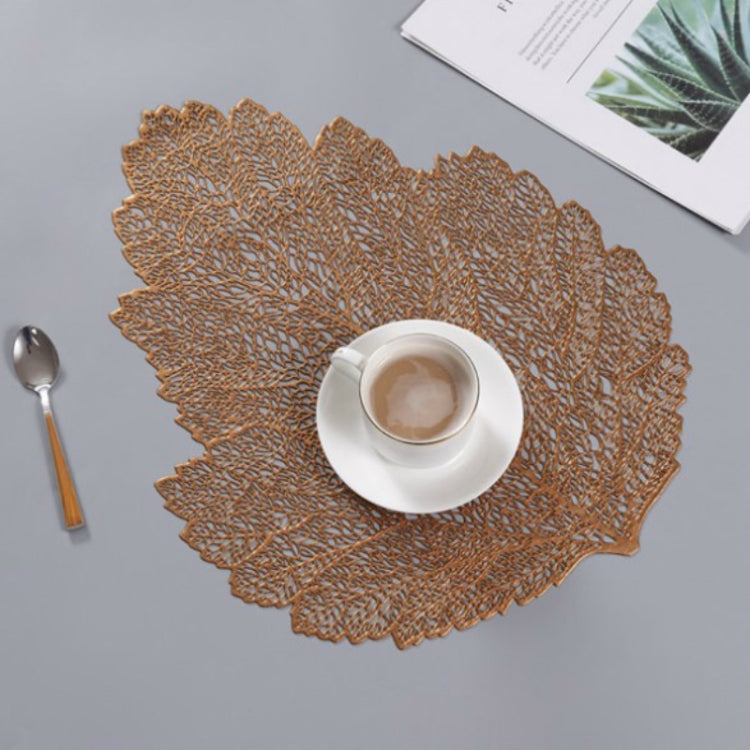 2 PCS Leaf PVC Heat Resistant Placemat Drink Glass Coaster, Size: 37x47cm