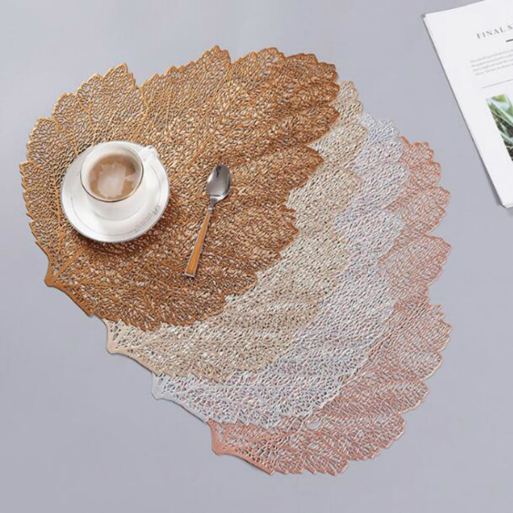 2 PCS Leaf PVC Heat Resistant Placemat Drink Glass Coaster, Size: 37x47cm
