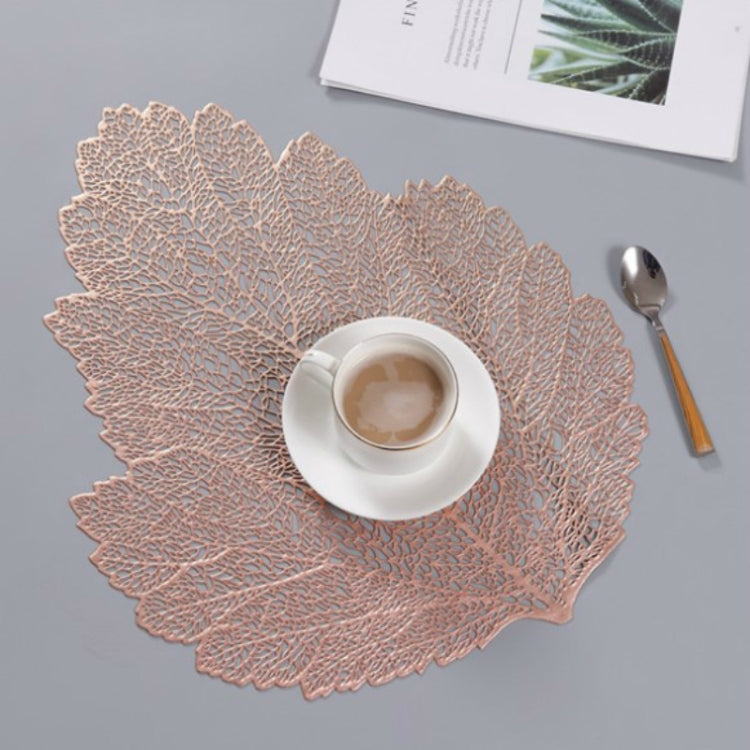 2 PCS Leaf PVC Heat Resistant Placemat Drink Glass Coaster, Size: 37x47cm