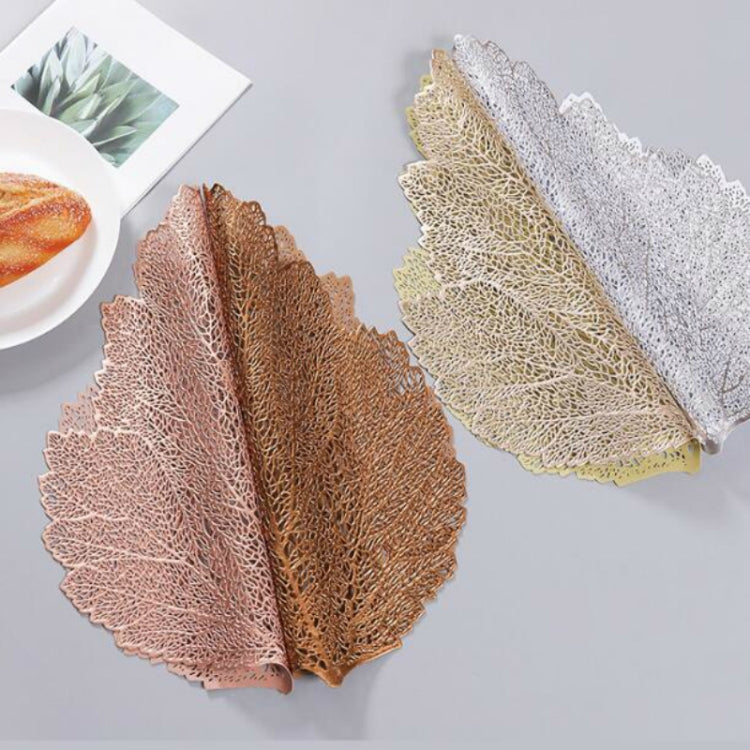 2 PCS Leaf PVC Heat Resistant Placemat Drink Glass Coaster, Size: 37x47cm