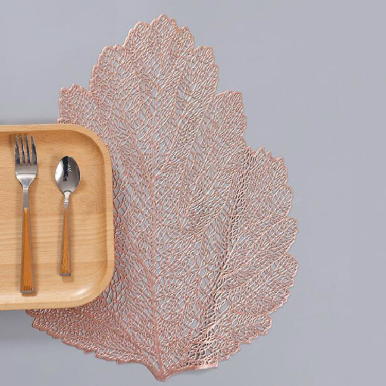 2 PCS Leaf PVC Heat Resistant Placemat Drink Glass Coaster, Size: 37x47cm