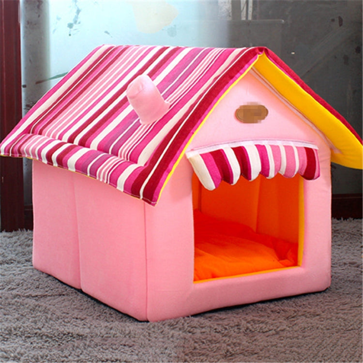 Removable Washable Dog House Warm Soft Home Shape Bed With Cushion for Dog Cat, Size:XL