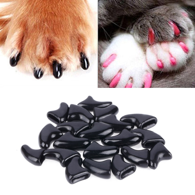 20 PCS Silicone Soft Cat Nail Caps / Cat Paw Claw / Pet Nail Protector/Cat Nail Cover, Size:S