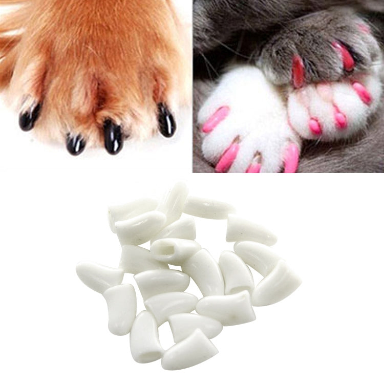 20 PCS Silicone Soft Cat Nail Caps / Cat Paw Claw / Pet Nail Protector/Cat Nail Cover, Size:S