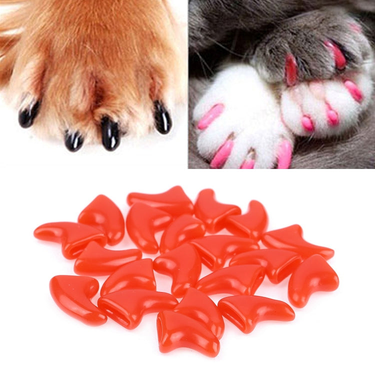 20 PCS Silicone Soft Cat Nail Caps / Cat Paw Claw / Pet Nail Protector/Cat Nail Cover, Size:S