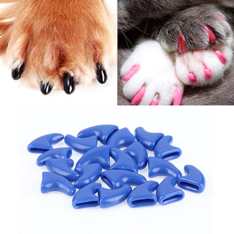 20 PCS Silicone Soft Cat Nail Caps / Cat Paw Claw / Pet Nail Protector/Cat Nail Cover, Size:S