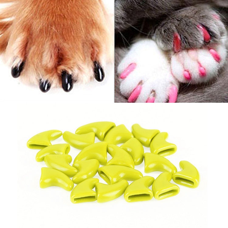 20 PCS Silicone Soft Cat Nail Caps / Cat Paw Claw / Pet Nail Protector/Cat Nail Cover, Size:S