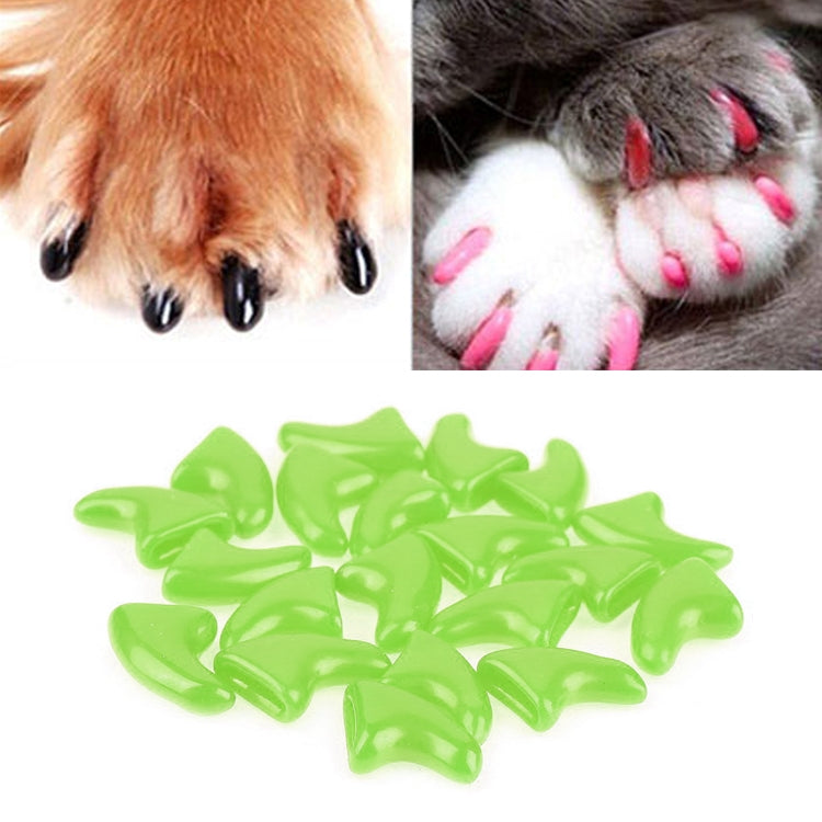 20 PCS Silicone Soft Cat Nail Caps / Cat Paw Claw / Pet Nail Protector/Cat Nail Cover, Size:S